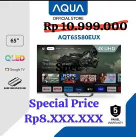 TV AQUA 65 INCH QLED GOOGLE TV AQT65S80EUX