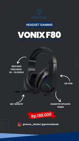 Rexus Headset Gaming Vonix F80