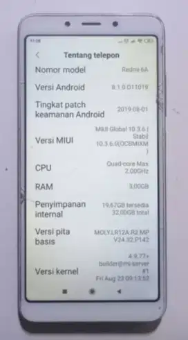 Redmi 6a ram 3gb batangan