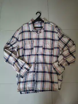 kemeja flanel zara original size XL