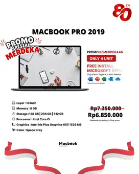 Macbook Pro 2019 RAM 8/128GB i5