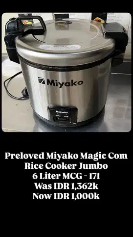 Miyako Magic Com Rice Cooker Jumbo 6 Liter
