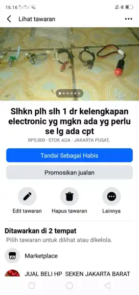 Slhknnplh slh 1 dr kelengkapan electronic mgkn ada yg perlu murah2 sj