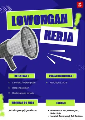 DIBUTUHKAN SEGERA! KITCHEN STAFF AIRO KITCHEN