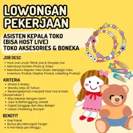 LOWONGAN ASISTEN TOKO (BISA HOST LIVE)
