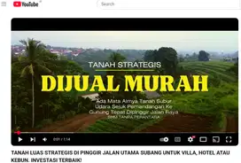 TANAH LUAS STRATEGIS DI JALAN UTAMA SUBANG UNTUK VILLA, KEBUN, HOTEL