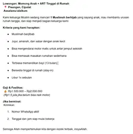 Momong Anak + ART Tinggal di Rumah - 11 Agustus 2025