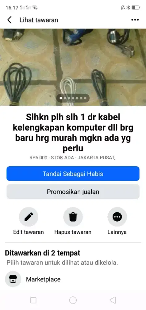 Slhkn plh slh 1 dr kabel2 utk komputer dll brg baru hrg murah sj cpt