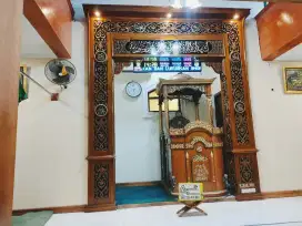 Mihrab masjid tempat pengimaman full kayu jati