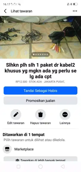 Slhkn plh slh 1 dr kabel2 khusus brg baru hrg murah mgkn ada yg perlu