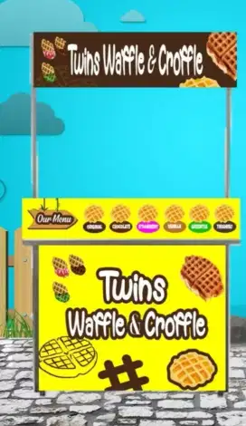 Dijual meja portable bekas jualan waffle dan meja kompor