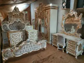 Tempat tidur set kamar ukiran terbaru full kayu jati