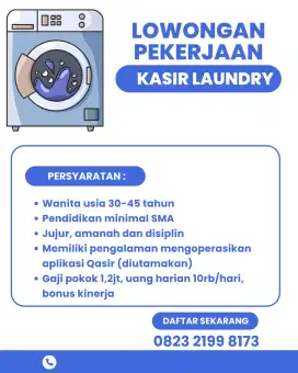DIBUTUHKAN KARYAWATI LAUNDRY COIN