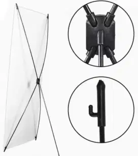 Rangka X Banner 60 x 160cm bahan PVC Fiber