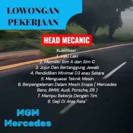 Dibuka Lowongan Content Creator Dan Head Mecanic Bengkel Mobil