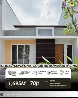 Dijual Dan Sewa Rumah 1 lantai The home southlink