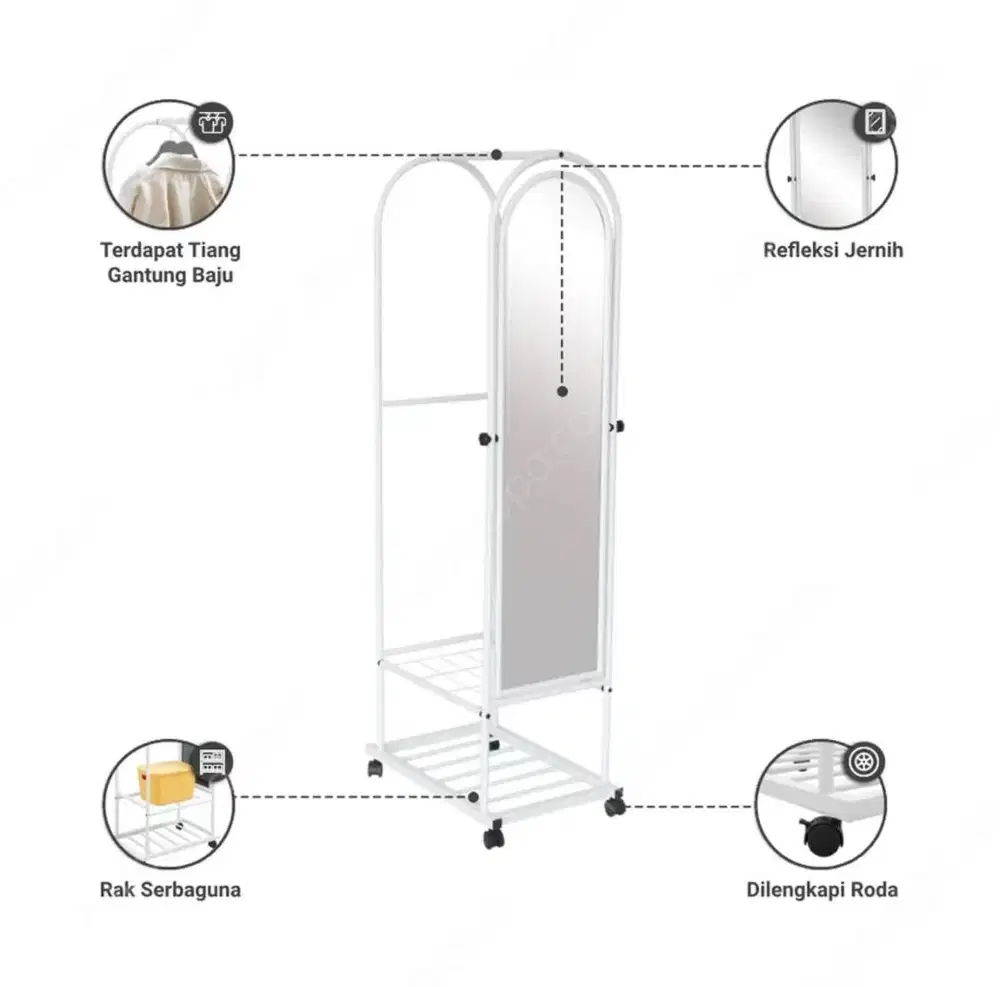 Preloved cermin lantai / standing mirror Informa
