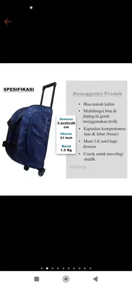 Tas Travel Trolley Ori Polo
