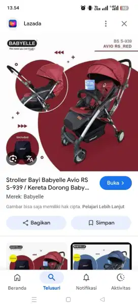 Di order stoler babyelle avio rs warna red