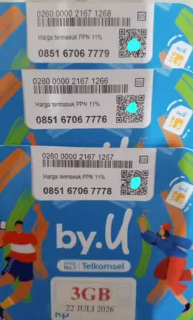 (bisa COD) Nomor CANTIK kartu perdana TELKOMSEL by.U byU HOKY 67778 #3