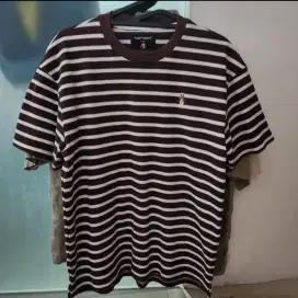 Tshirt Hush Puppies strip cokelat