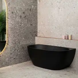 bathtub teraso sudut handmade hitam doff