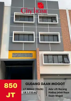 Gudang baru di Daan Mogot luas 1.110 m2, ada Lift Barang