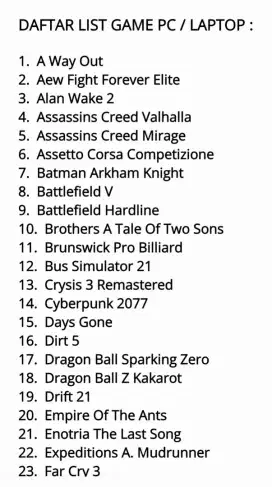 Installer Game PC / Laptop