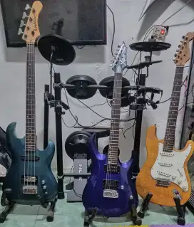 Sepaket alat band siap drum,gitar dan bass