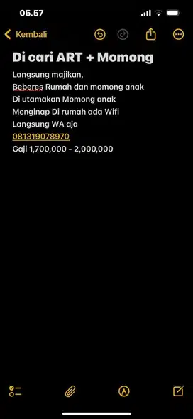Di Cari ART + Momong