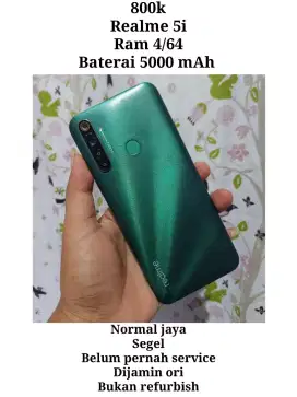 Realme 5i 4/64 orisinil segel dijamin ORI bukan refurbish