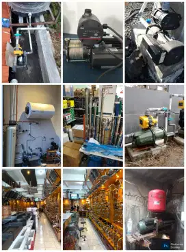 Perbaikan pompa air rusak, tukang ledeng air tidak mengalir pompa mati