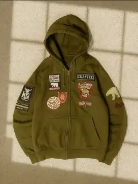 Jaket Hoodie Zipper Jeep Army