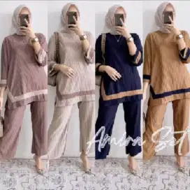 Amira Set knit hornet wanita premium Viral