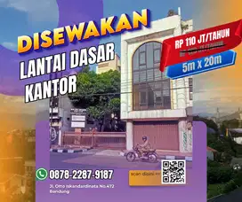 Disewakan Ruang Kantor Lantai Dasar, Parkir luas di Pusat Kota Bandung