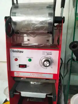 Jual alat pres gelas plastik dan etalase tempat minumannya  hrg 250rb