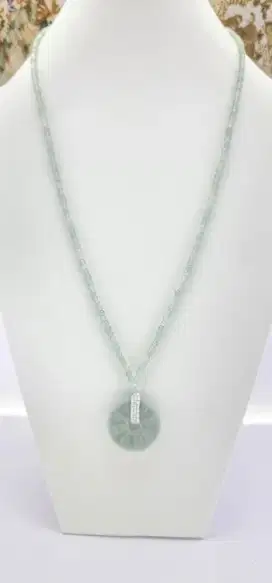 Giok Asli Grade A kalung Liontin Bentuk Uang Koin BWJ Guatemala DIY