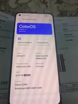 Oppo reno 7 5g 8+4/256gb nfc fullset
