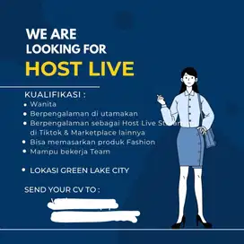 Dibutuhkan Host Live Streaming Fashion