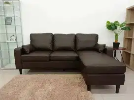 Sofa L Ruang tamu kulit
