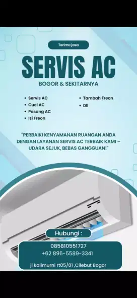 Jasa service AC Bogor Cilebut dan sekitarnya