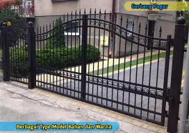Gerbang Pintu Pagar Halaman Kantor Rumah Toko Galeri Pabrik Industri