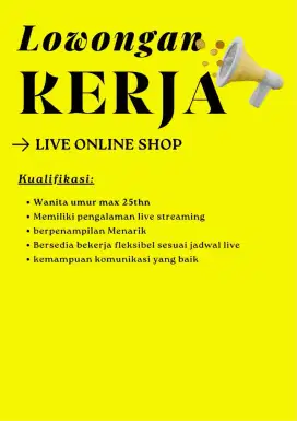 LOWONGAN HOST LIVE