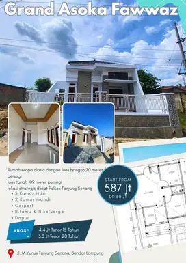 RUMAH LOKASI STRATEGIS DI TANJUNG SENANG AMAN BANJIR