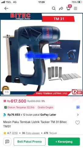 Mesin Paku Tembak l & U Merk BITEC
