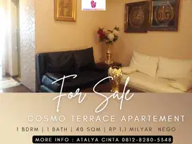 Dijual Apartement Cosmo Terrace Middle Floor 1BR Full Furnished