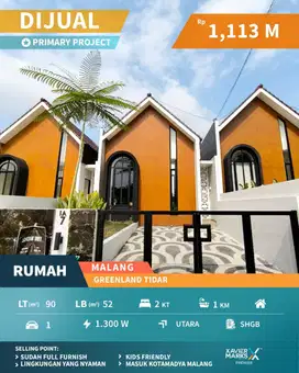Rumah Modern Baru Lingkungan Nyaman di Greenland Tidar Malang