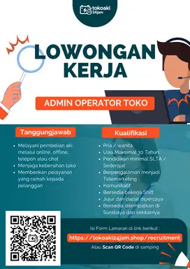 Lowongan Pekerjaan Admin Customer Service