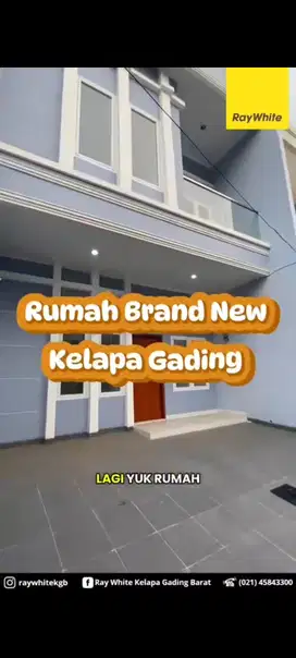 JUAL CEPAT RUMAH 2 LANTAI KELAPA GADING JANUR KUNING BRAND NEW