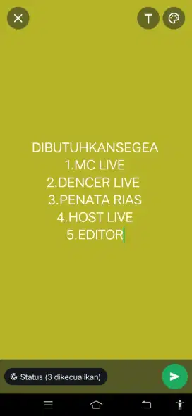 Dibutuhkan dancer, host live dan operator live dance